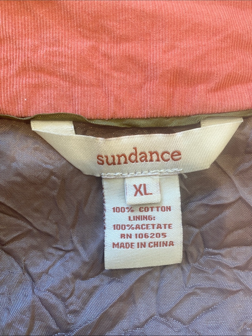 Sundance menswear style vest top Sleeveless thin corduroy salmon pink LARGE - Picture 6 of 7